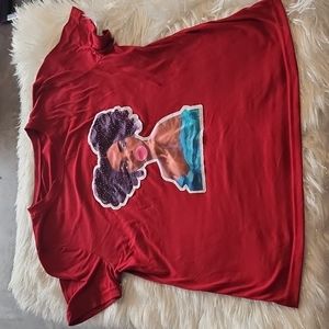 Burgundy women Graphic short sleeve Tee shirt